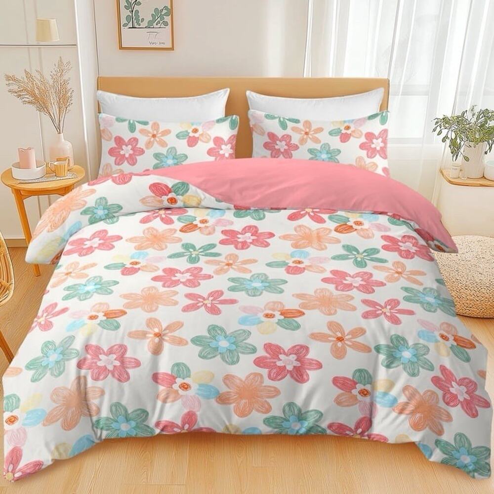 Floral Duvet Cover 90x 104 Colorful Flowers